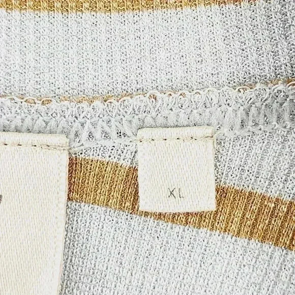 Antro Vanessa virginia Mock Striped pullover Shimmer Keyhole Sweater Women's XL - Picture 6 of 8